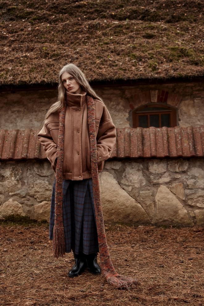 Юбка миди из шерсти в клетку