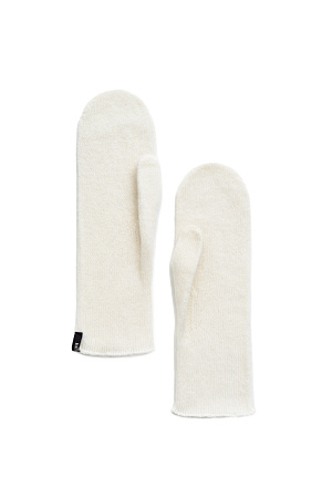 белый Шерстяные варежки с добавлением пуха лисы. Модель с длинным манжетом.