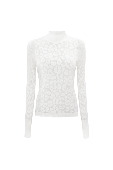 Водолазка из шерсти мериноса с анималистичным принтом