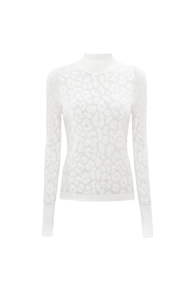 Водолазка из шерсти мериноса с анималистичным принтом