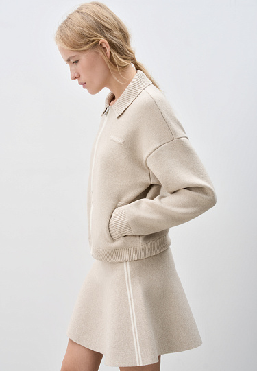 Трикотажная юбка мини с лампасами