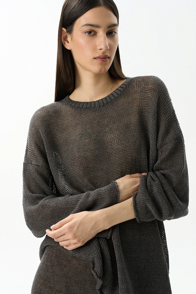 Полупрозрачный джемпер из 100% льна