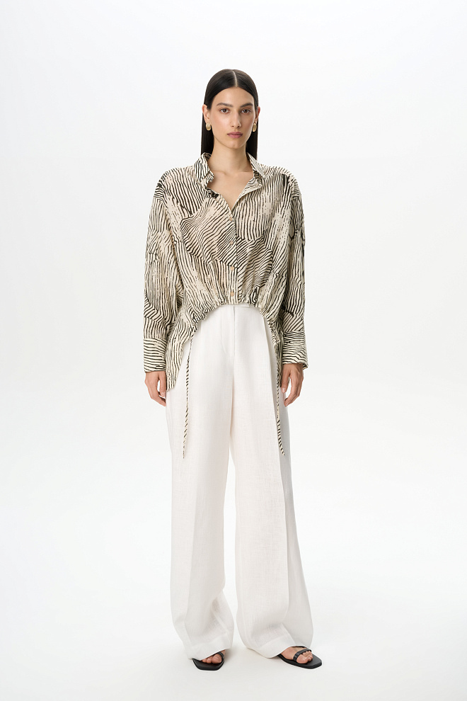 Принтованная рубашка с кулиской