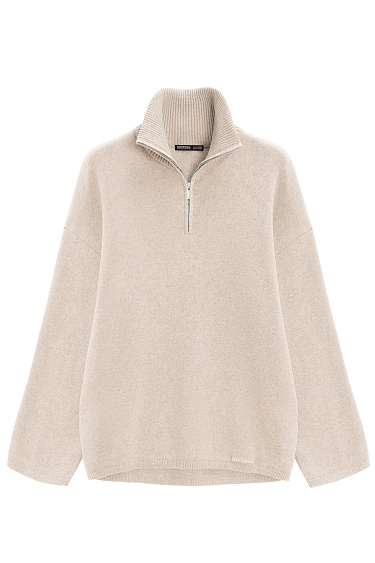 Джемпер с воротником-стойкой на молнии