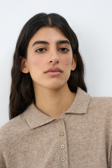 Джемпер из кашемира и шерсти с воротником поло