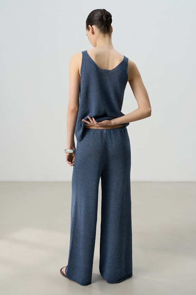 Широкие брюки из 100% льна