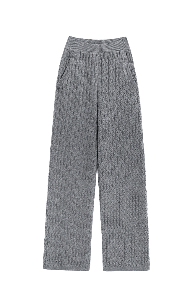 Брюки с косами из 100% шерсти мериноса экстрафайн 