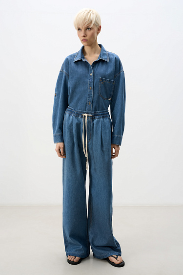 Джинсы из 100% хлопка на кулиске