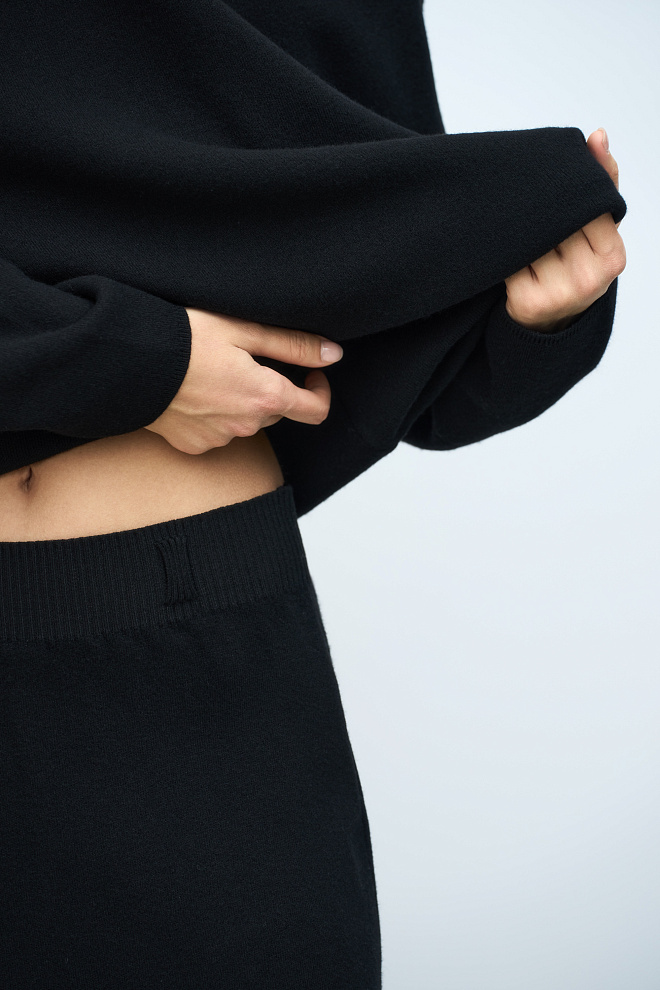 Расклешенная юбка миди из шерсти с кашемиром