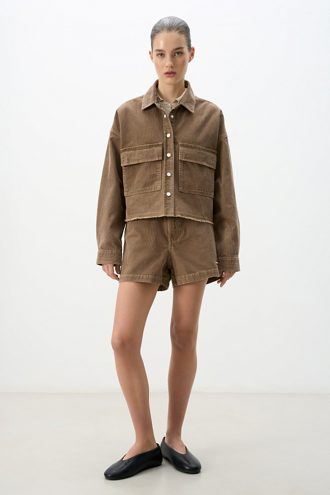 Укороченная вельветовая рубашка