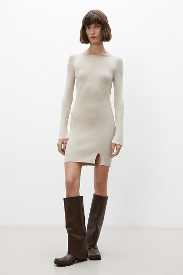 Трикотажное платье мини из шерсти 