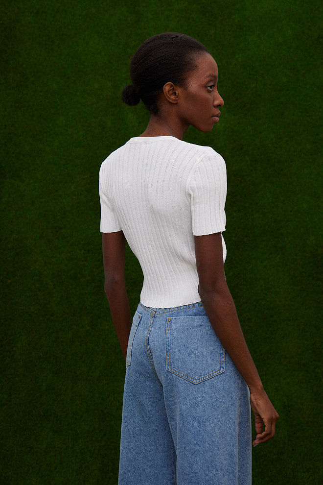 Трикотажный топ с кулиской