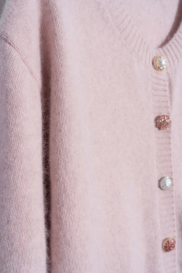 Кардиган из пуха лисы на пуговицах 