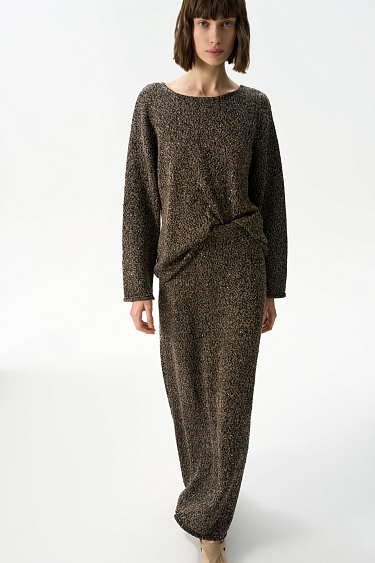 Трикотажная юбка из хлопка с пайетками