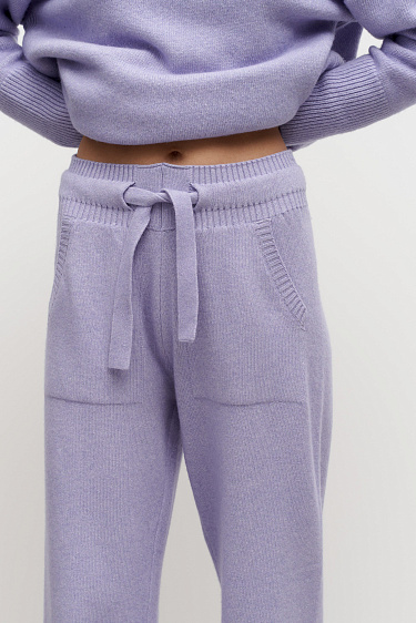 Трикотажные брюки-джоггеры из кашемира и шерсти