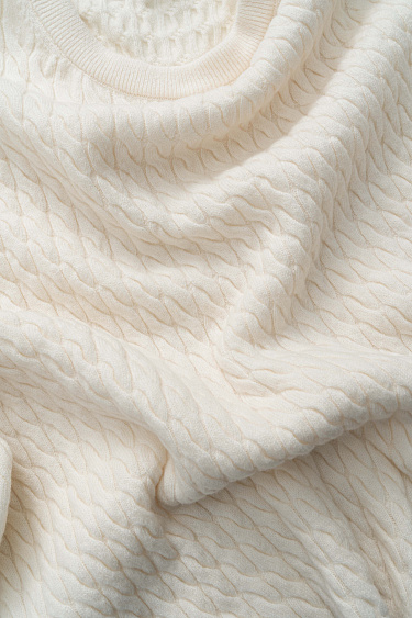 Джемпер с косами из 100% шерсти мериноса экстрафайн