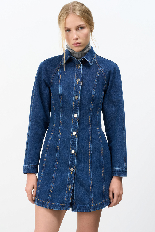 Джинсовое мини-платье из 100% хлопка