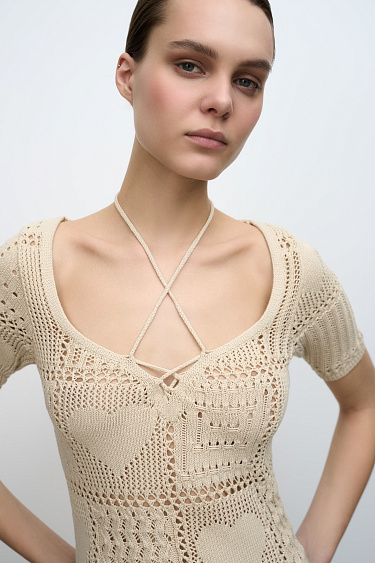 Ажурное платье в стиле печворк