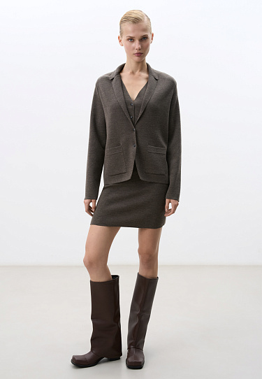 Трикотажная юбка мини с застежкой сбоку