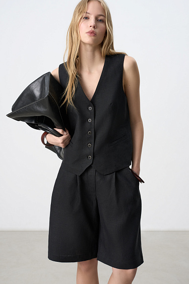 Шорты из 100% льна