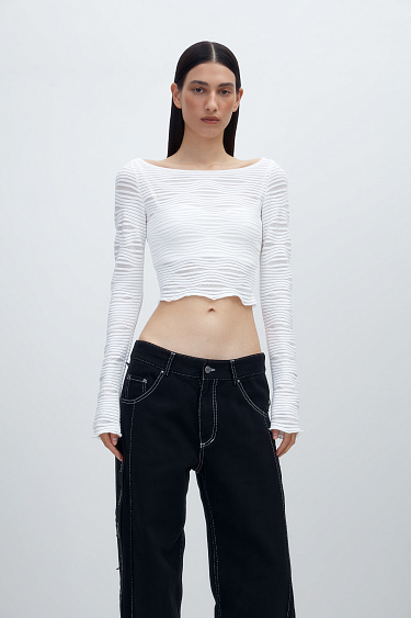 Трикотажный топ с вырезом на спине