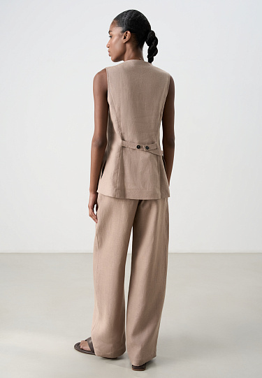 Удлиненный жилет из 100% льна