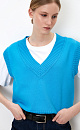Жилет из 100% хлопка с V-вырезом и широкой проймой. Низ на резинке. <br />
