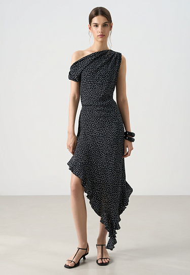 Платье в горошек из 100% креповой вискозы