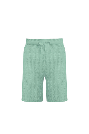 ментол Свободные трикотажные шорты из кашемира и шерсти. Модель с широким эластичным поясом на кулискке и боковыми карманами.