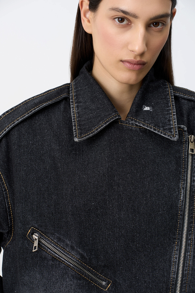 Джинсовая куртка-косуха из 100% хлопка