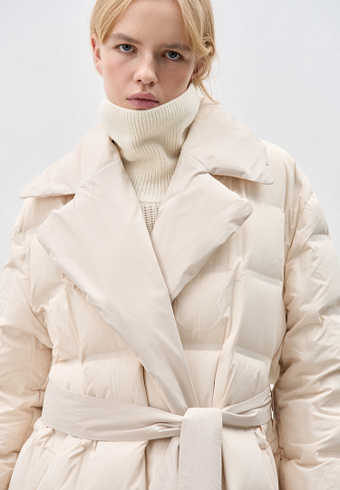 Двустороннее пальто с брендированным тиснением