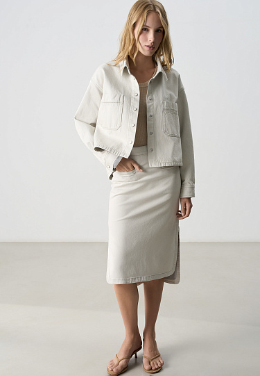 Асимметричная джинсовая юбка 