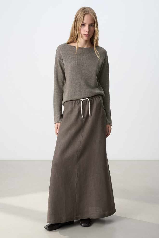 Трикотажный джемпер из 100% льна