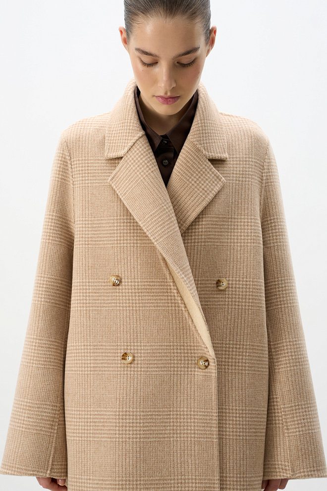 Двустороннее шерстяное пальто 