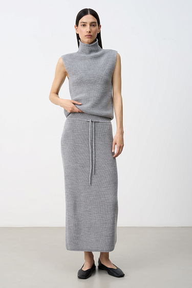 Трикотажная юбка миди из шерсти