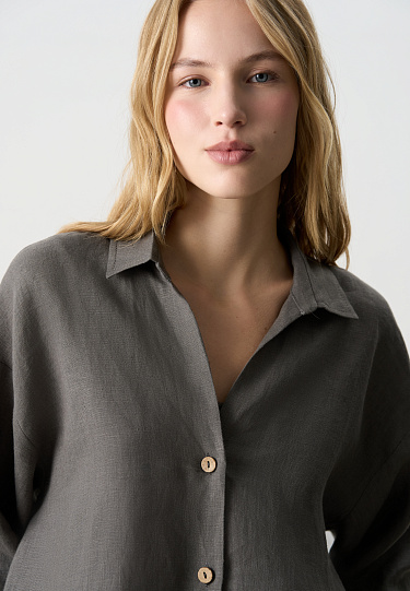 Свободная рубашка из 100% льна