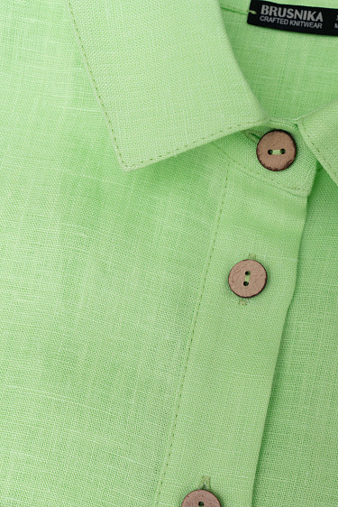 Льняная рубашка с коротким рукавом