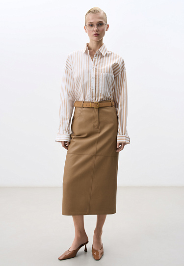 Юбка миди из экокожи