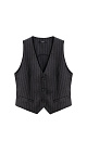Классический жилет из смесовой шерсти. Модель прямого кроя с имитацией карманов и V-образным вырезом. Застежка на три пуговицы. Изделие без подкладки.