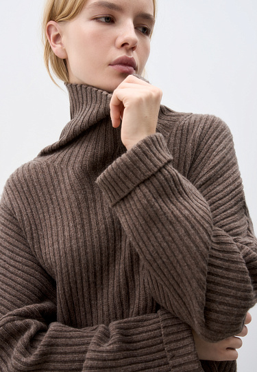 Джемпер в рубчик из кашемира и шерсти