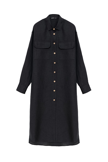 Платье-рубашка из 100% льна