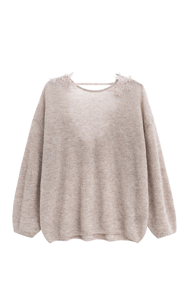 Джемпер из шерсти мериноса с кружевом