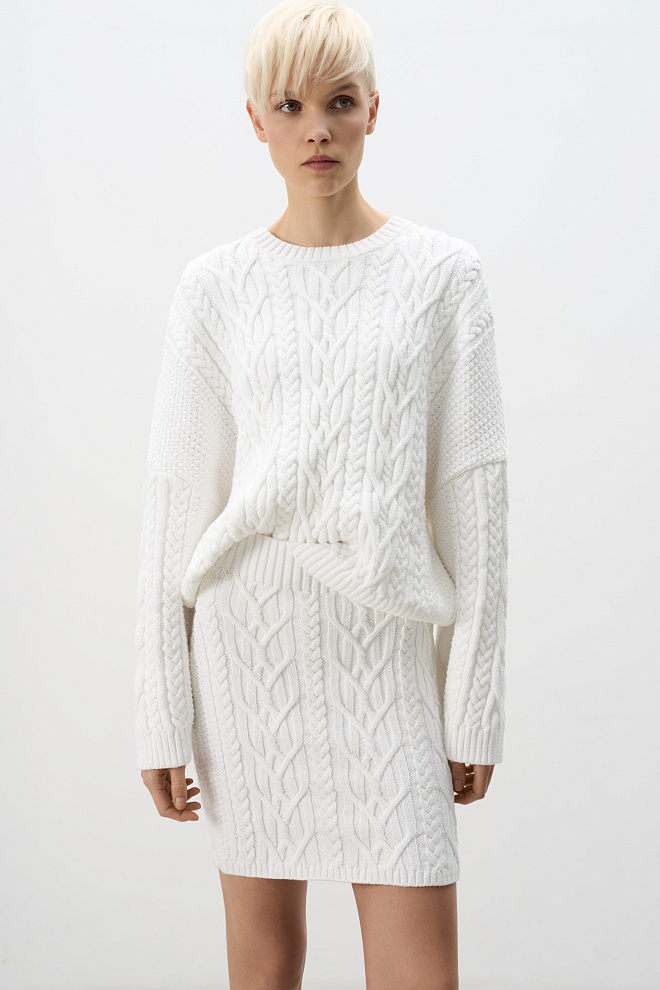 Юбка мини с косами