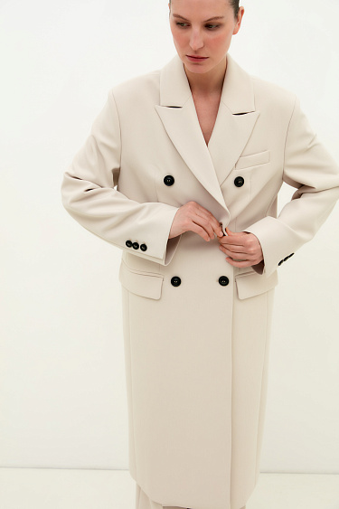 Пальто двубортное облегченное