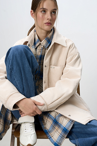 Вельветовая куртка из 100% хлопка