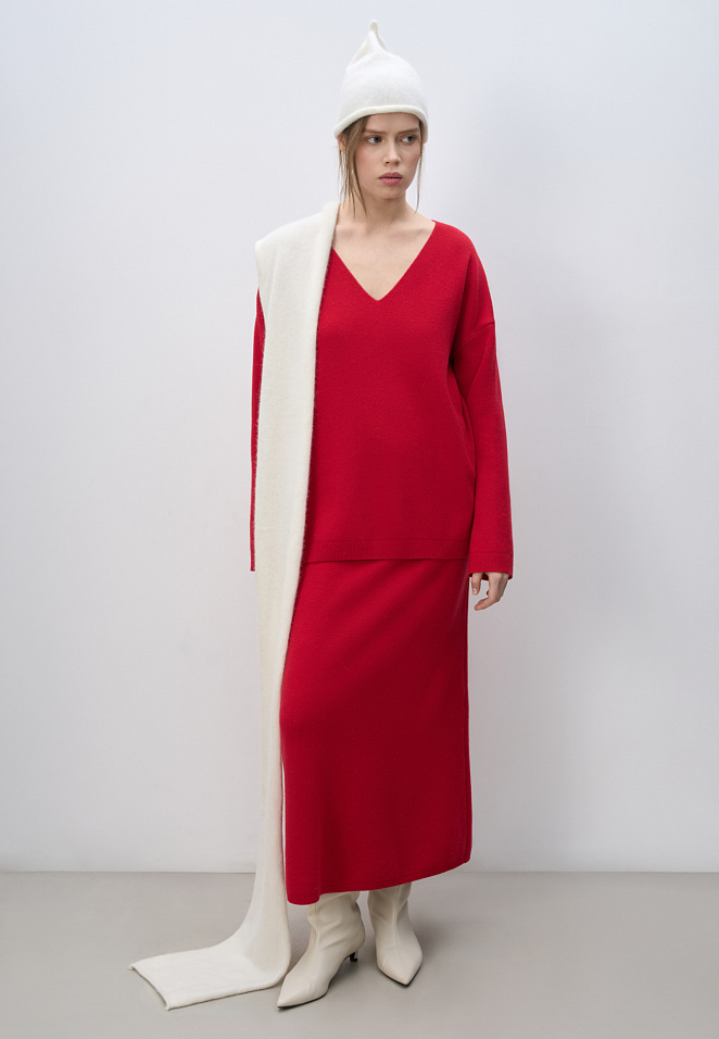 Трикотажная юбка из кашемира и шерсти