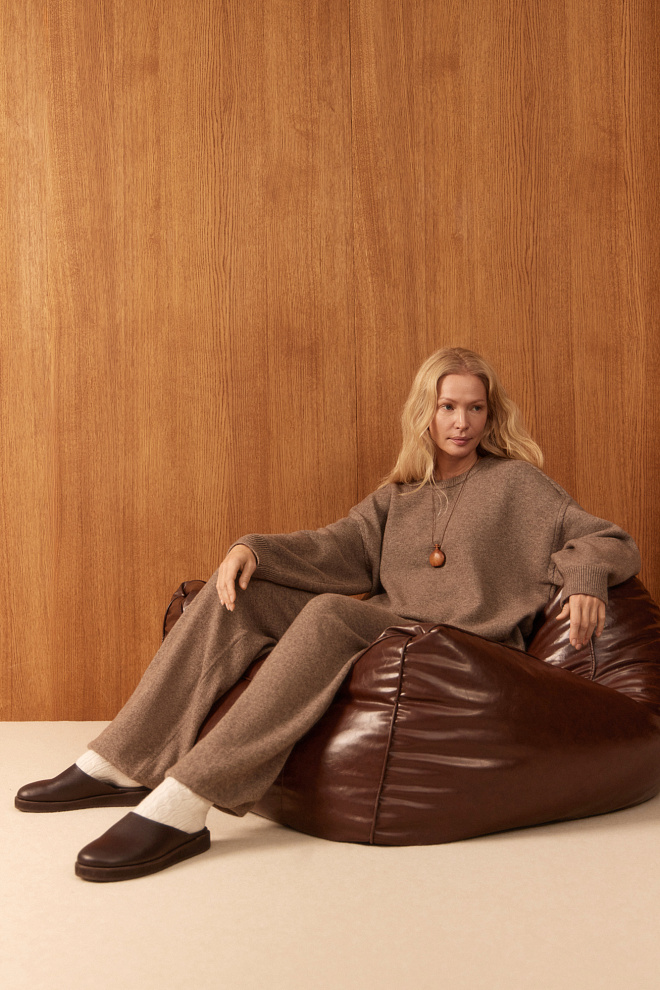 Брюки из шерсти яка и мериноса экстрафайн