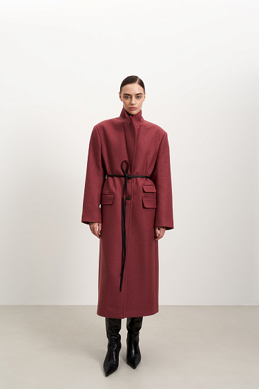 Шерстяное пальто на двух пуговицах 