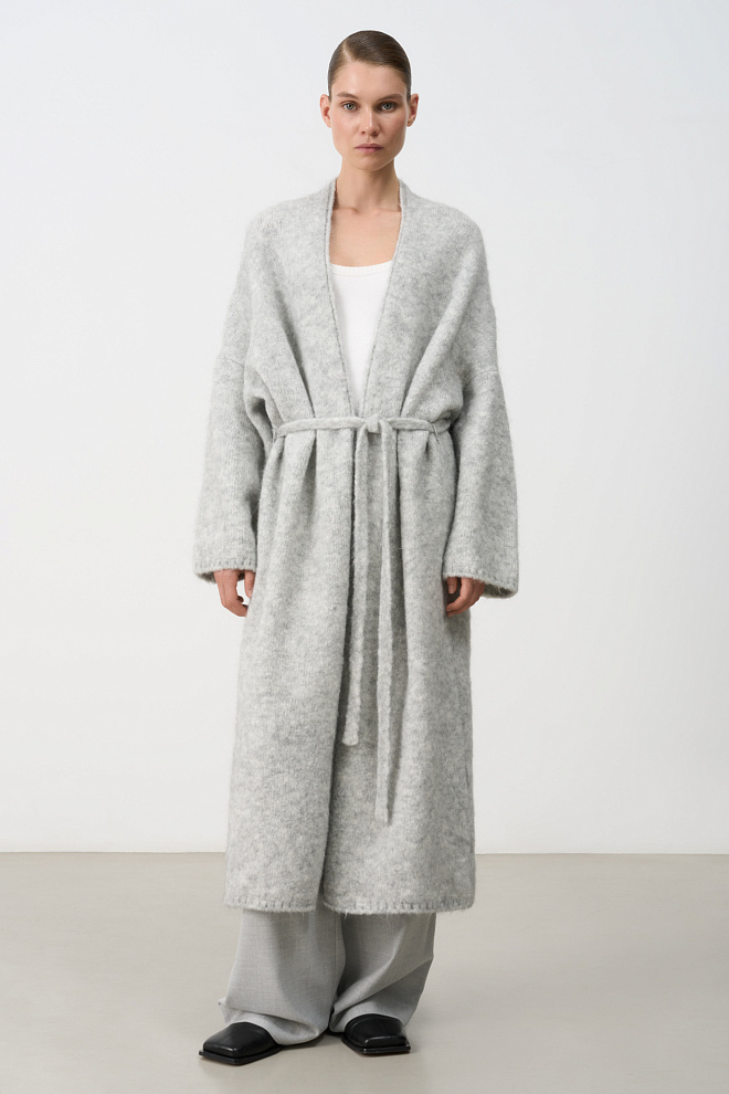 Длинный кардиган с добавлением мохера