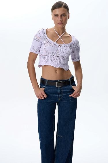 Ажурный топ в стиле пэчворк